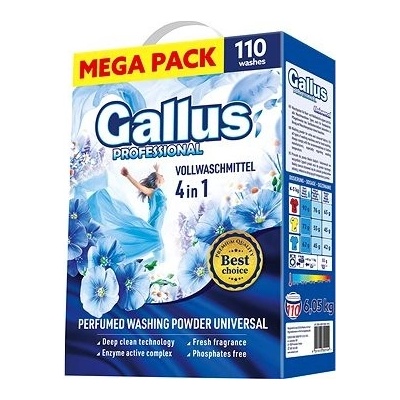 Gallus Professional 4v1 Universal Prášek na praní bílého a barevného prádla 110 PD