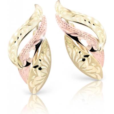Cutie Jewellery - gold Zlaté ručně porývané náušnice M416