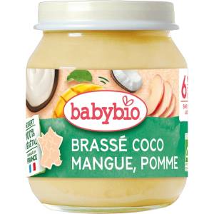 Babybio Био плодово пюре Babybio - Кокосово мляко, манго и ябълка, 130 g (3288130510911) - ozone