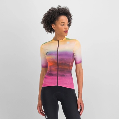 Sportful Flow Supergiara jersey carmine rose yellow dámský