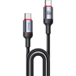 Yesido Кабел за данни - Yesido CA181 - Type-C → Type-C, fast charge 60W, 3A, 480Mbps, алуминий, 1.2m - Черен