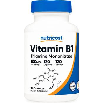 Nutricost Витамин В1 (тиамин мононитрат) 100 mg 120 капсули | Nutricost (00885 (219101) NC)