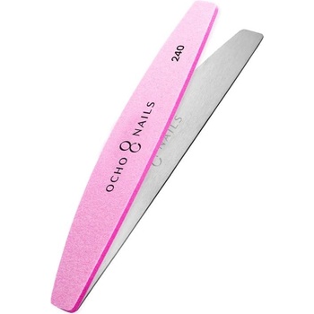 Ocho Nails polmesiacový kovový pilník + leštičky 240 10 ks