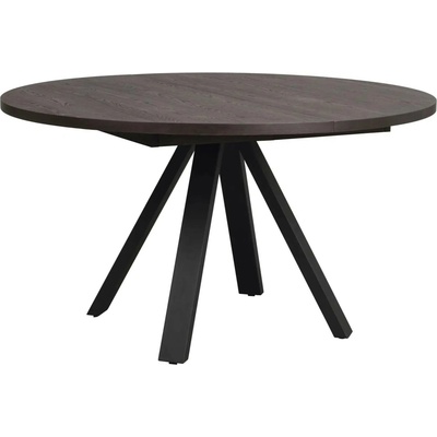 Rowico Home Rozkládací kulatý jídelní stůl MADDOCK Brown/black 135 x 135 cm hnědá černá 121127