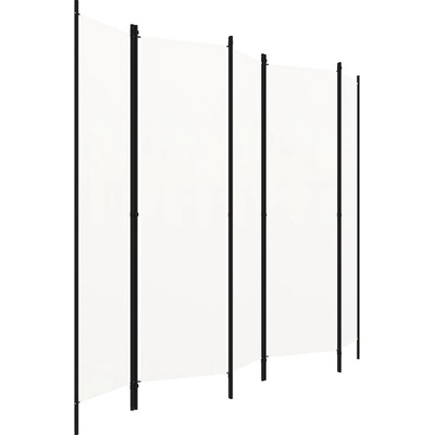 vidaXL 5-dielna priečka do izby biela 250 x 180 cm
