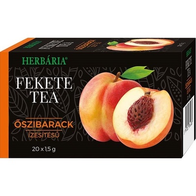 Herbária Čierny čaj s broskyňovou príchuťou porciovaný 20 ks