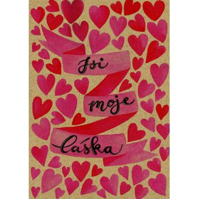 Baloušek BeBechy - přání Láska, A6, kraftový papír