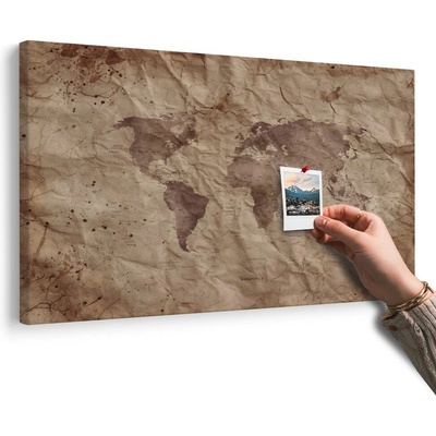 Obraz na korku starobylá mapa světa - 120x80 wooden