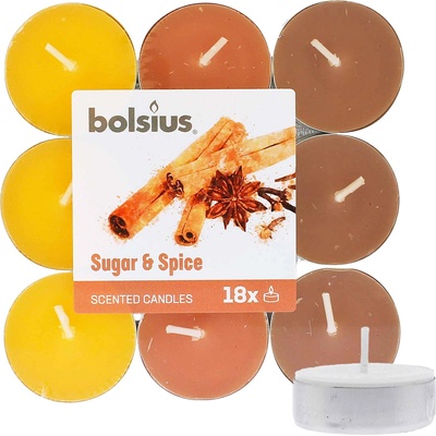 Bolsius Scented Tealights Sugar & Spice чаена свещ 18 x 20 гр