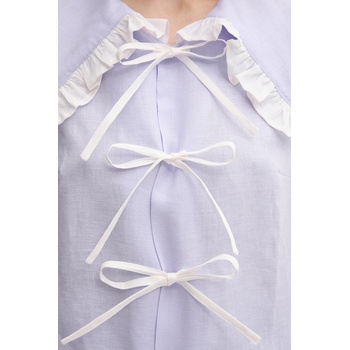 The Sleeper Ленена риза The Sleeper дамска в лилаво със стандартна кройка с класическа яка PFSR01P009R (PFSR01P009R)