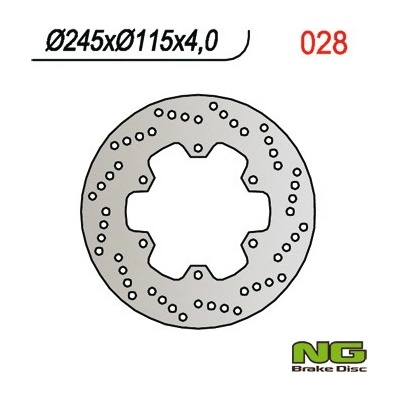 NG brzdový kotouč zadní DUCATI ST2 97-04, ST4 03-06, MONSTER 620 01-06, YAMAHA MAJESTY 250 96-08 (245X115X4mm) (6X8,5mm) – Hledejceny.cz
