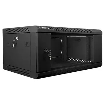 Image 1 of Lanberg Комуникационен шкаф, Lanberg rack cabinet 19" wall-mount 4U / 600x450 for self-assembly (flat pack), black (WF01-6404-10B)