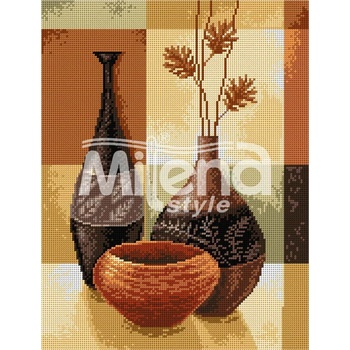 Milena Style Есенни вази 1 - гоблен със схема конци dmc 1: 4