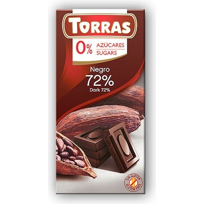 Torras hořká 72% se sladidly 75 g