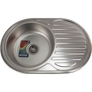 Mixxus z7750-06-180e (satin) кухненска мивка от неръждаема стомана (8553) Мивка за вграждане