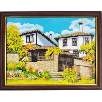 Ръчно рисувана акрилна картина Есен в Златоград (7027)