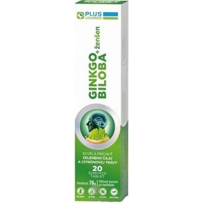Vitar Plus Lekáreň Ginkgo Biloba + ženšen šumivé 20 tabliet