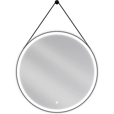 Mexen Reni осветено кръгло огледало за баня, 80 см, LED 6000K, без конденз, черна рамка - 9812-080-080-611-70 (9812-080-080-611-70)