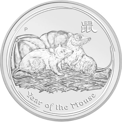 Perth Mint Strieborná minca Rok Myši Lunar II 2008 1 Oz