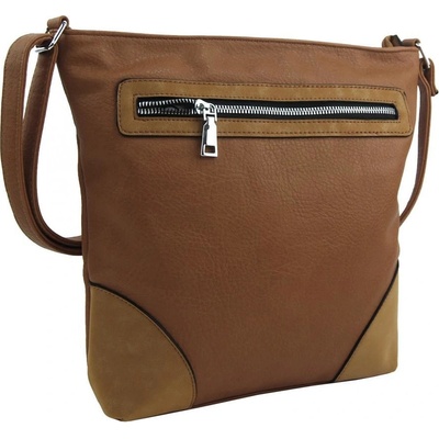 New Berry Středně velká hnědo-crossbody dámská kabelka NH8123 béžová