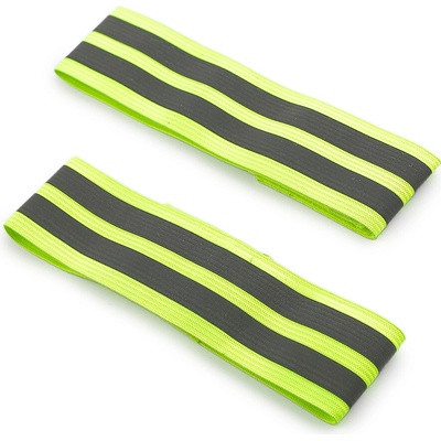 Reflexní elastická / sportovní páska na ruku a nohu šíře 4 cm žlutozelená ost. 2 ks