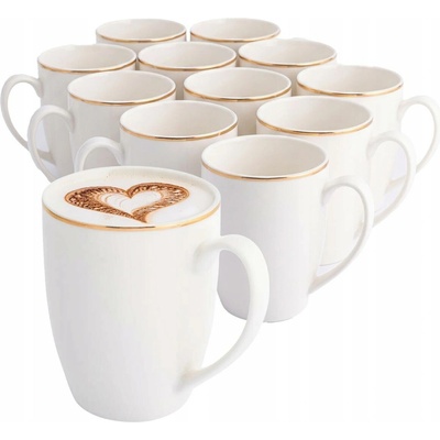 Altom Design Hrnek Bella Zlatá linka porcelán 12 x 400 ml