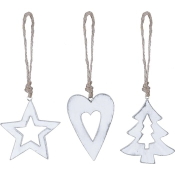 Ego Dekor Комплект от 3 бели коледни орнамента - Ego Dekor (EGO-213176)