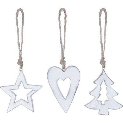 Ego Dekor Комплект от 3 бели коледни орнамента - Ego Dekor (EGO-213176)