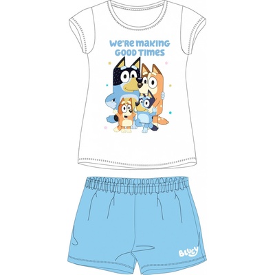 Bluey licence Dívčí pyžamo Bluey bílá světle modrá Bílá