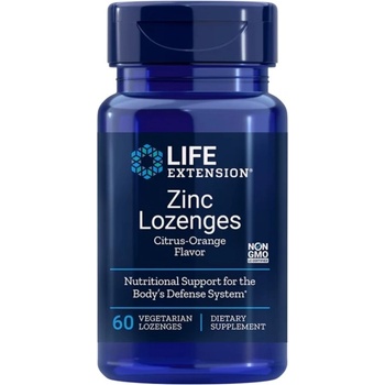 Life Extension Zinc Lozenges 18.75 mg | Zinc Oxide & Gluconate [60 Подезични таблетки ] Портокал