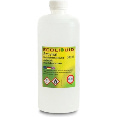 Ecoliquid Antiviral dezinfekce na ruce náhradní náplň pomeranč + hřebíček 500 ml