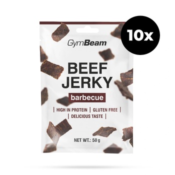 GymBeam Сушено месо Beef Jerky 10 x 50 g барбекю