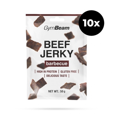 GymBeam Сушено месо Beef Jerky 10 x 50 g барбекю