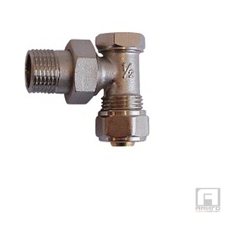 Image 1 of Вентил Радиаторен Секретен Ъглов с Адаптор 1/2x16*2 (5511212)