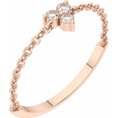 Eppi Netradiční minimalistický prsten s diamanty Luthar R43008