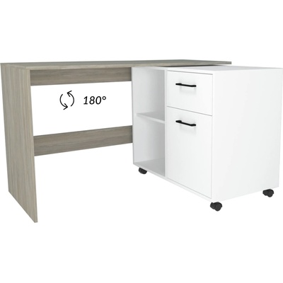 ВЪРТЯЩО БЮРО 120-173/55(108)/75 СМ ДЪБ УРБАН/БЯЛО ДИАМАНТ