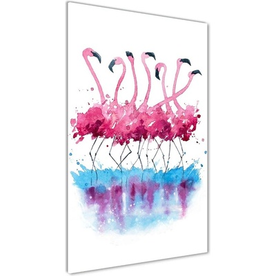 Vertikálny fotoobraz na skle Plameňáci 50x100 cm