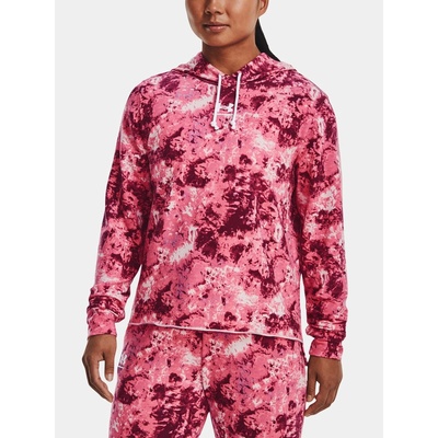 Under Armour Rival Terry Print Hoodie-PNK 1373035-669