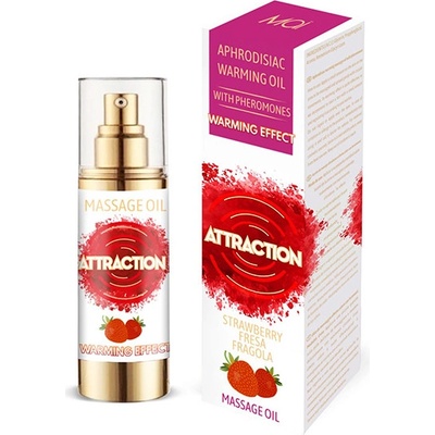 Attraction Mai Masážní olej s feromony a hřejivým efektem Strawberry 30 ml