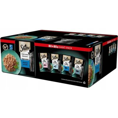 SHEBA Delikatesní rybí příchutě želé, 80x85 g