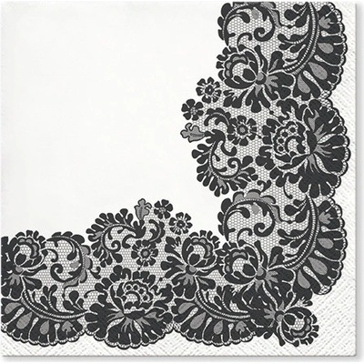 TaT ubrousky Lacy Frame Black 33x33cm