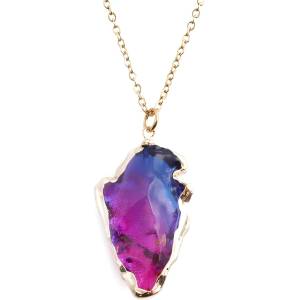 HARAHU Колие Crystal Stone - Синя/Розова KP21753