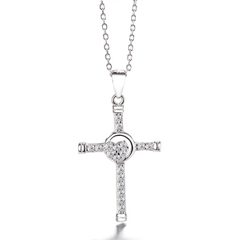 DELIS Медальон от сребро 925, jw1298, кръстовиден модел, родиево покритие (jw1298)