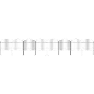 vidaXL Zahradní plot s hroty ocel (1,5–1,75) x 13,6 m černý