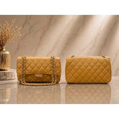Max Original Leather Dámska kožená kabelka yellow 9