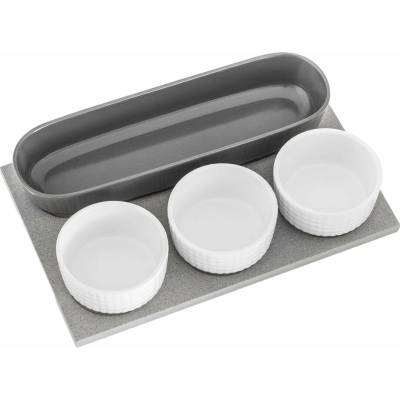 Villa Altachiara Yin&Yang Set 4 servírovacích misek s podnosem 29 x 2 1,5 cm