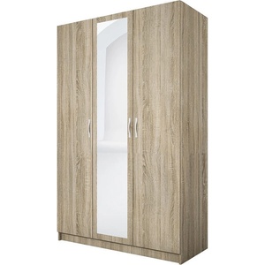 Bogdan Furniture I Трикрилен гардероб Mod 1003 с огледало, Сонома тъмна