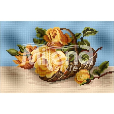 Жълти рози - гоблен със схема конци dmc 1: 4