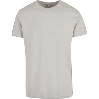 Build Your Brand Pevné úzké dlouhé triko s kulatým lemem Light Asphalt