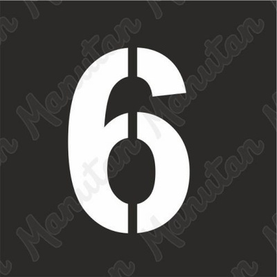 Manutan Šablóna číslice 6, plast 235 x 235 x 0,5 mm výška číslice 160 mm